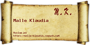 Malle Klaudia névjegykártya